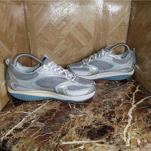 Skechers women's shape ups walking toning shoes sneakers silver size 9 - Picture 6 of 10